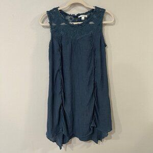 JohnpaulRichard Blue Navy Lace Embroidered Sleeveless Mini Dress Size Small